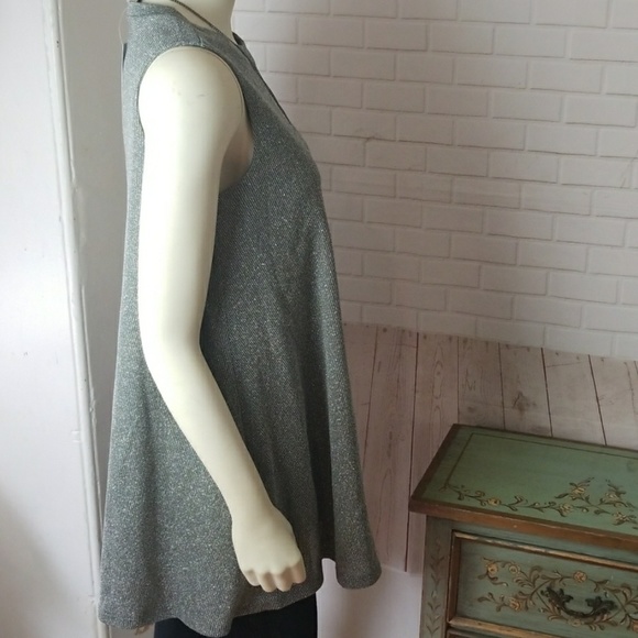 Metallic Shimmer Gray /Silver Tunic Top Size Medium - Picture 3 of 7